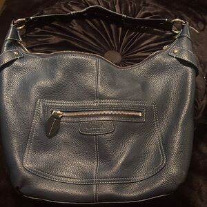Coach Dark Blue Leather Hobo Bag